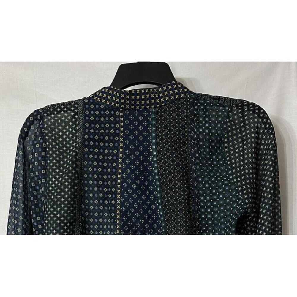 NWT Gretchen Scott Long Sleeve Half Button Polyester Top Blouse Shirt Size M - Picture 10 of 13